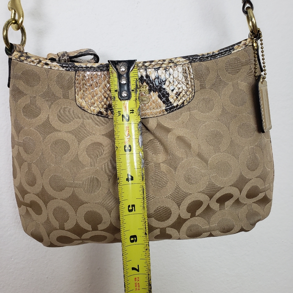 Coach Jacquard Logo Crossbody Purse Python Accent - image 4